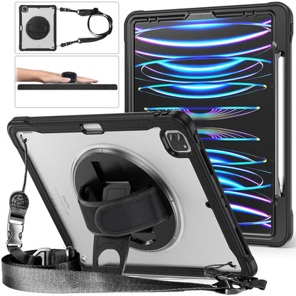 RYNX | For Ipad Pro 11 12.9 13 M1 M2 M4 2022 2024 Shockproof Heavy-Duty- Ipad Air 4 Air5 10.9"Mini6 Case+Shoulder Strap |