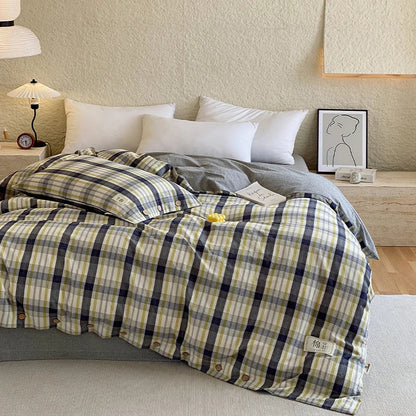 Rynx | 100% Cotton Duvet Cover Stripes Bedspread Skin-friendly Bedding Comforter Cover High-quality Duvet Cover duvet cover
