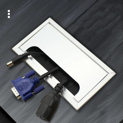 Rynx | Slim Rotatable Aluminum Table Cable Management Grommet with Flip-Top Access