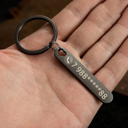 Rynx | Customized Keychain with Personalized Name and Phone Number - Perfect Gift for Boyfriend, Car Keyring Accessory
