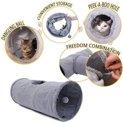 Rynx | Interactive Peekaboo Pet Tunnel with Cute Ball - Engaging Play Adventure for Your Furry Companions