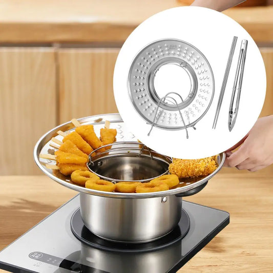 Rynx | Splashproof Frying Oil Filter Tray Kitchen Strainer Rack