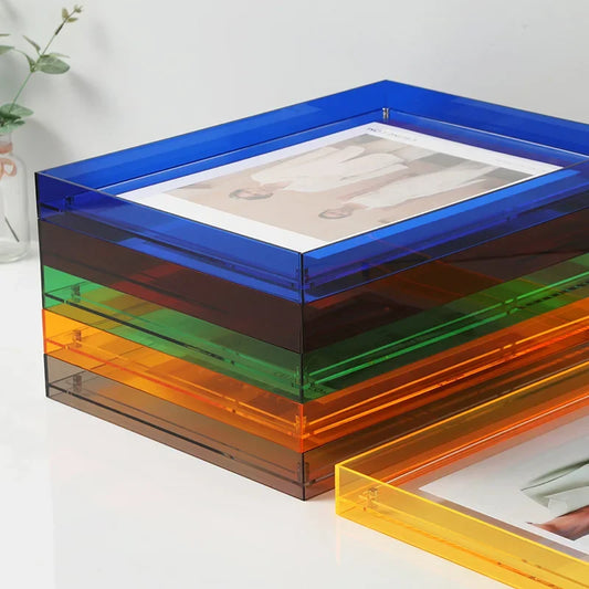 Rynx | FrameLuxe Double-Sided Acrylic Photo Frame | Transparent & Modern | Magnetic | Ideal for Home & Office
