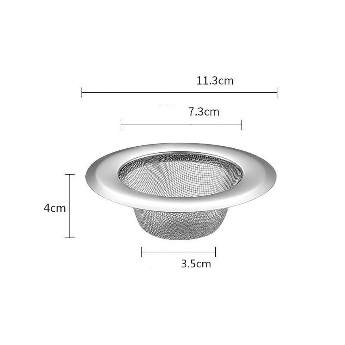 Rynx | Stainless Steel Kitchen Sink Strainer - Anti-Blocking Funnel, Hair Catcher for Basin, Floor Drain and Dishwasher