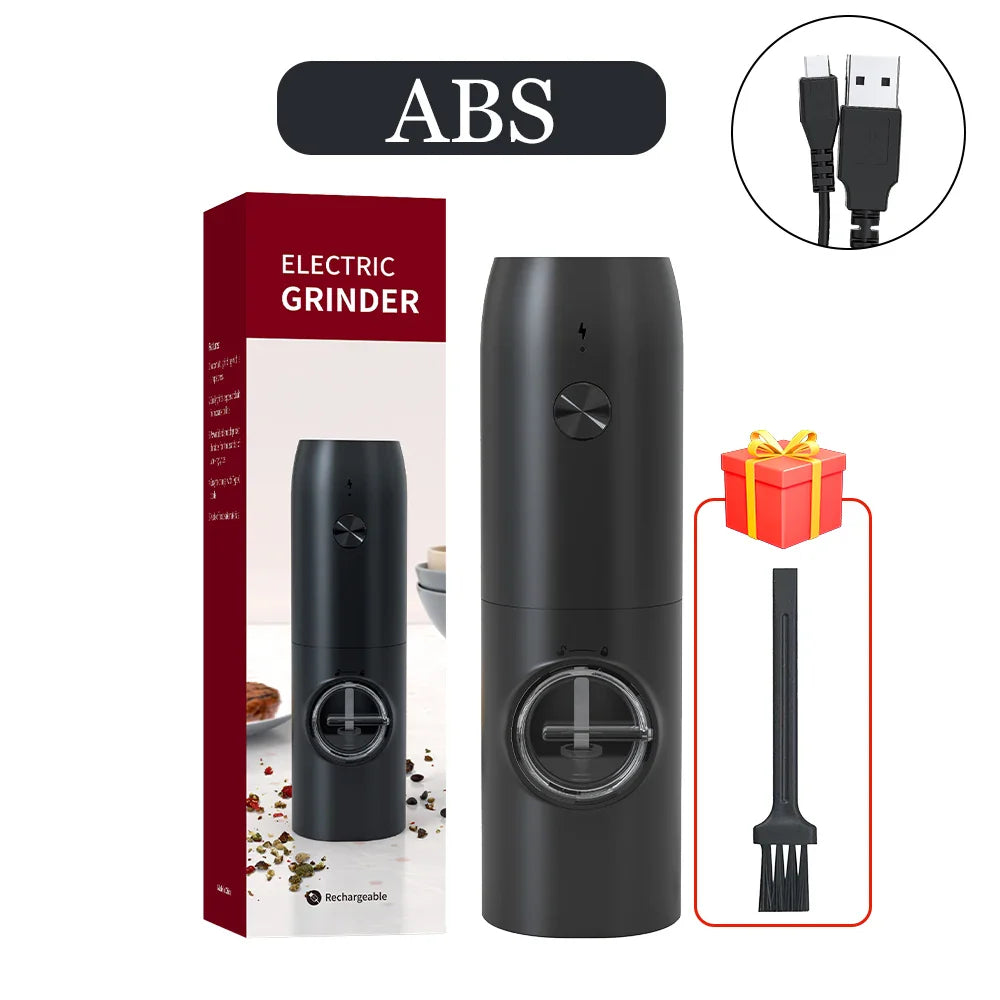 Rynx | USB Rechargeable Electric Salt and Pepper Grinder: Adjustable Coarseness, Refillable Mill - Battery Powered Kitchen Gadget
