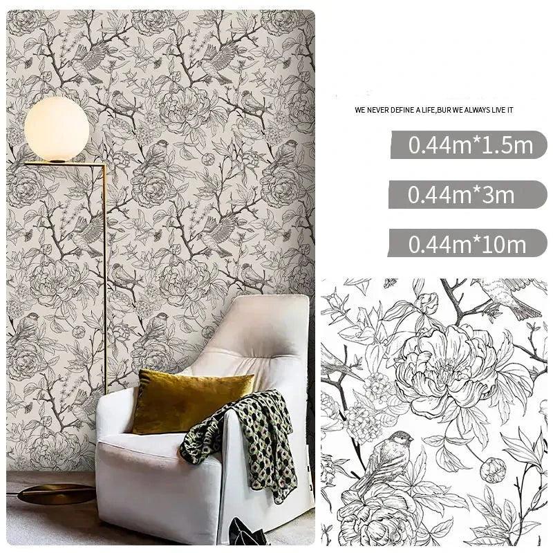 Rynx | Chic Black-and-white Peel and Stick Wallpaper for Stylish Home Transformations