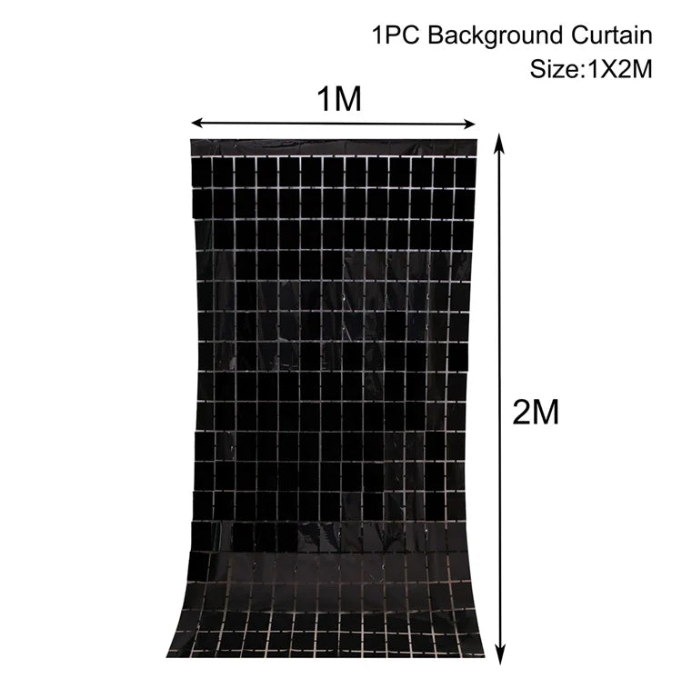 Rynx | Gold Glitter Happy Birthday Party Backdrop - Black Adult Theme Photo Decoration, DIY Backdrops for Party Supplies