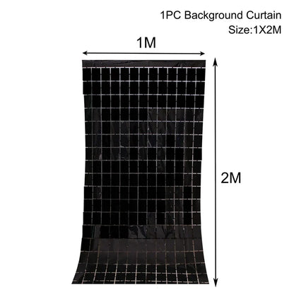Rynx | Gold Glitter Happy Birthday Party Backdrop - Black Adult Theme Photo Decoration, DIY Backdrops for Party Supplies
