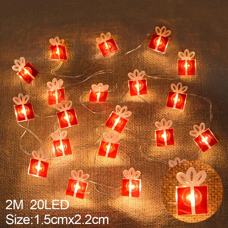 Rynx | 2M 20LED Santa Snowflake LED String Lights Christmas Decoration For Home Xmas Tree Ornament 2024 Christmas Kids Gift New Year