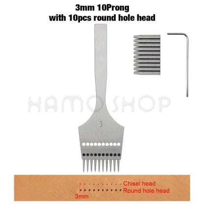 Rynx | Premium Replaceable Round Chisel Tool Set for Leatherworking