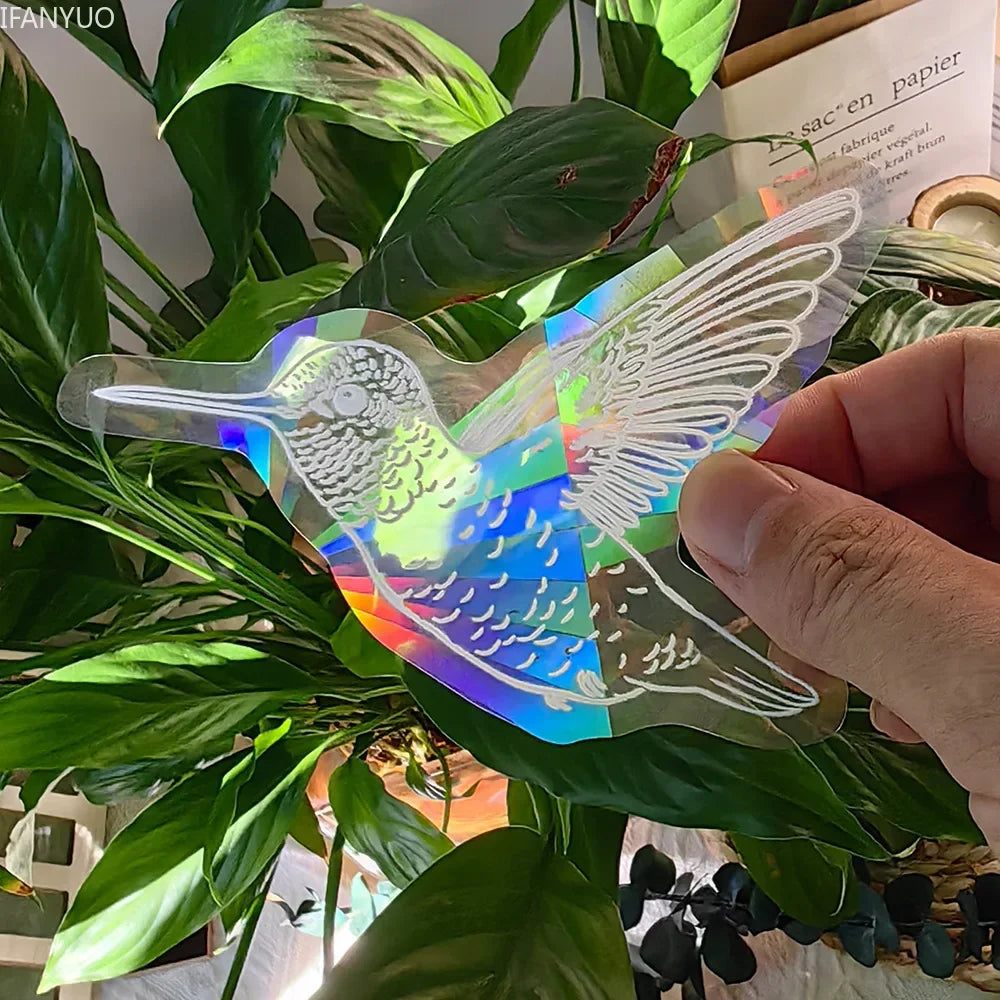 Rynx | PVC Self-Adhesive Glass Window Stickers | Sun Catcher Cat Moth Energy Suncatcher | Rainbow Prisms Sunlight Decals