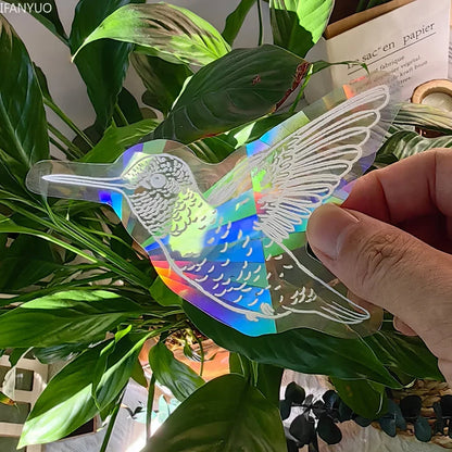 Rynx | PVC Self-Adhesive Glass Window Stickers | Sun Catcher Cat Moth Energy Suncatcher | Rainbow Prisms Sunlight Decals