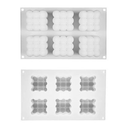 Rynx | 6 Cavity Large Bubble Silicone Mold – Candle, Mousse Cake, Chocolate, & Aromatherapy Soap Making Supplies for Home Decor