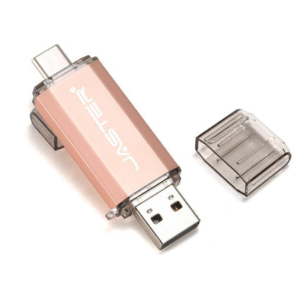 Rynx | Premium 2-in-1 Type-C USB Flash Drive - Golden Metal Design with High-Speed Data Transfer and Enhanced Security