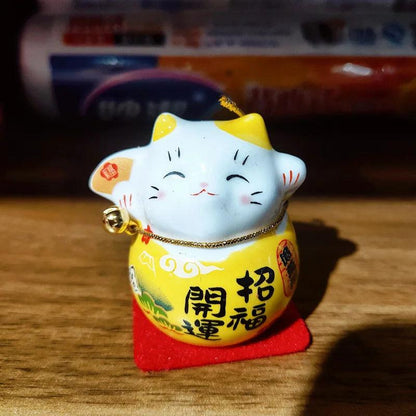 Rynx | Charming Japanese Ceramic Lucky Cat Daruma Figurine for Home Decor and Gifts