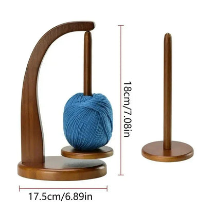 Rynx | 360° Rotation Wooden Yarn Holder: Spinning Knitting Tools - Crochet Holder with Rotating Magnetic Thread Spool, Wool Ball Winder