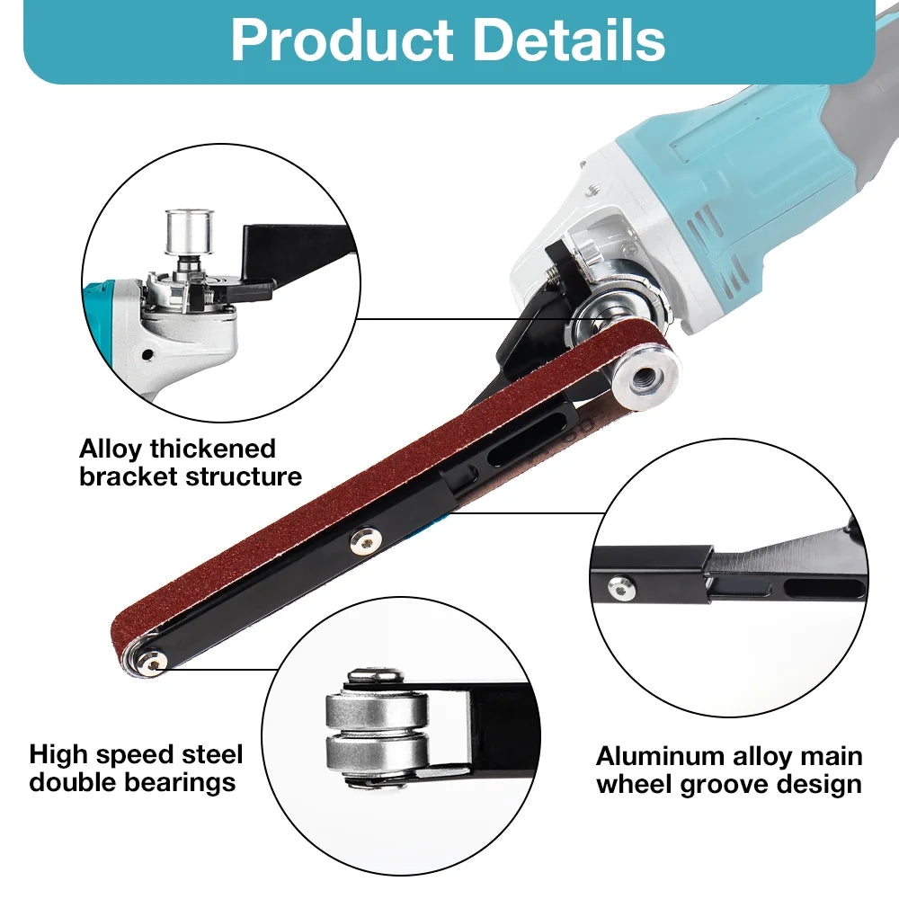 Rynx | Belt Sander Bracket for Angle Grinder - Modified Sand Belt Machine for Model 100 115 125 Angle Grinder - Ideal for Wood/Metal Grinding & Polishing