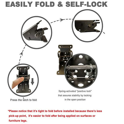 Rynx | 2Pcs Foldable Self-Locking Hinges
