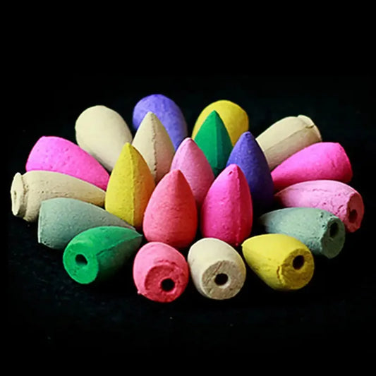 Rynx | Aromatic Bliss Bundle: 20pcs Mix Natural Backflow Incense Cones - Rose, Jasmine, Lavender, Sandalwood Fusion