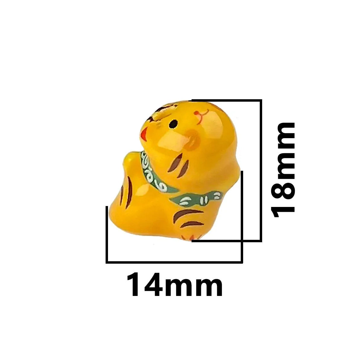 Rynx | Charming anime-inspired lucky cat ceramic beads for creative jewelry projects - 15x21mm porcelain essentials with vertical hole