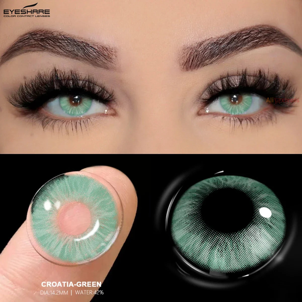 Rynx | New colored contact lenses daily disposable natural brown contact 1 day daily lens blue lenses 10 pcs/5 pairs gray pupils