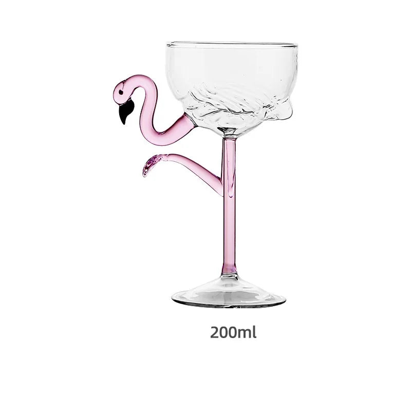 Rynx | Pink Flamingo Cocktail Clear Party Glasses