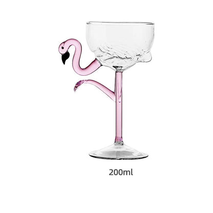Rynx | Pink Flamingo Cocktail Clear Party Glasses