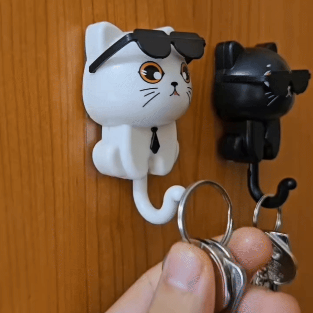 Rynx | Key hook cat with sunglasses – Stylish for hallway & kitchen