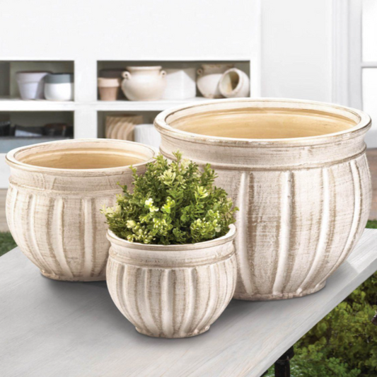 Rynx | Antique Stone Planter Box Trio