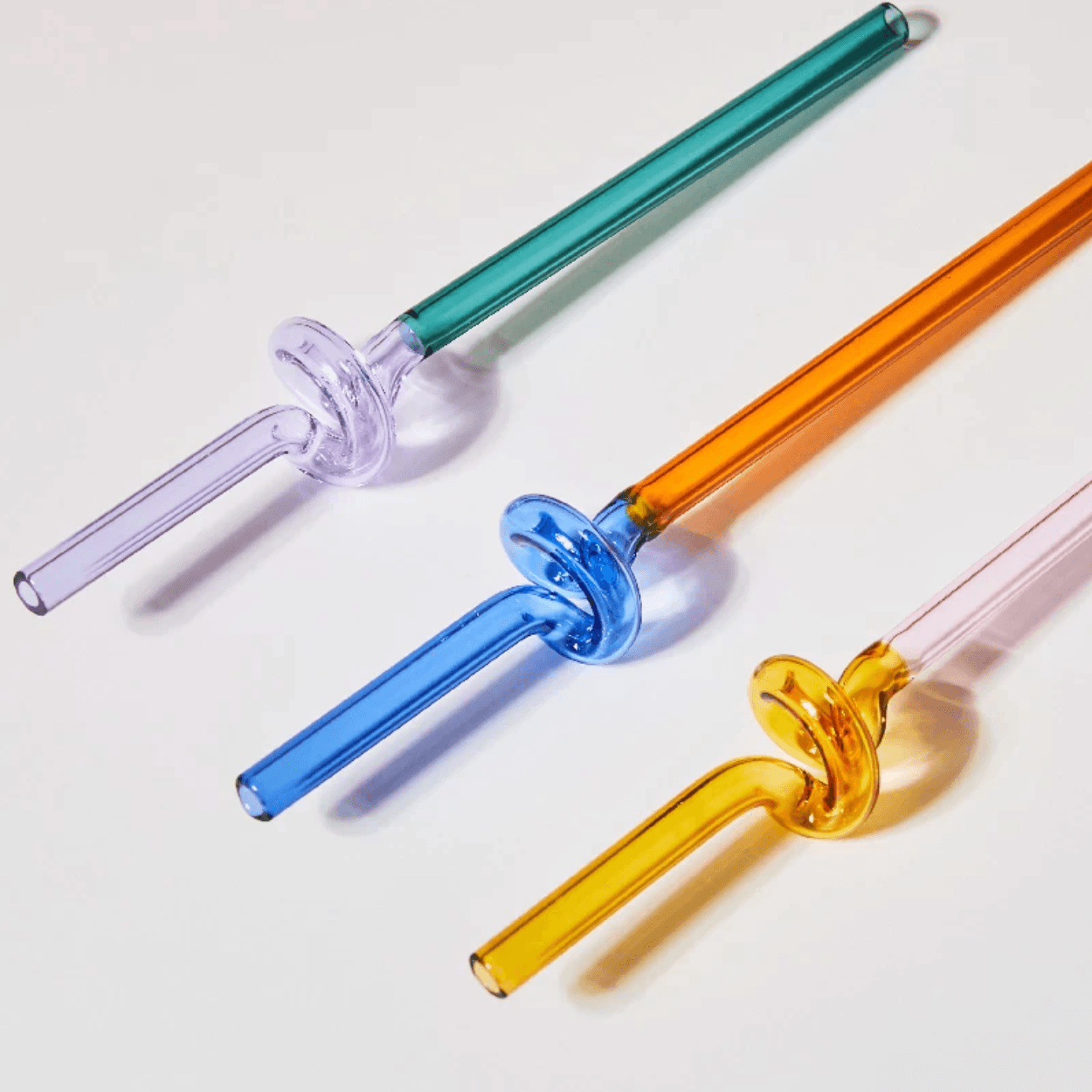 Rynx | GlassLuxe Twist Glass Straw Set | Colorful Drinking Straws | Sustainable & Reusable | For Cocktails & Smoothies