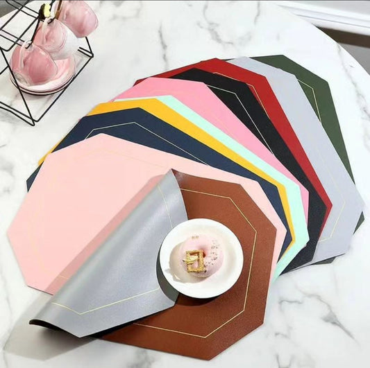 Rynx | 6 piece PU leather non-slip placemats