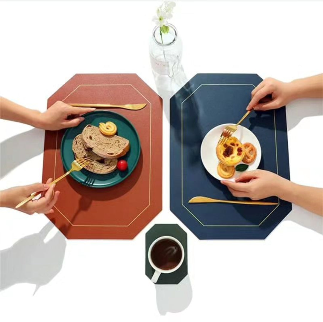 Rynx | 6 piece PU leather non-slip placemats