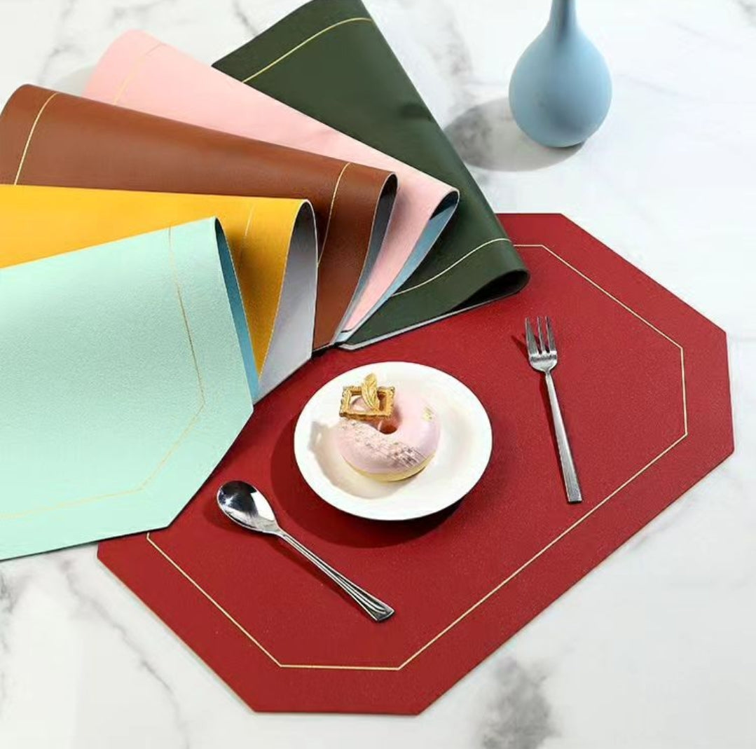 Rynx | 6 piece PU leather non-slip placemats