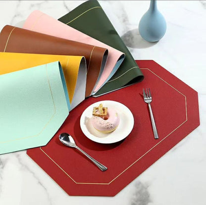 Rynx | 6 piece PU leather non-slip placemats