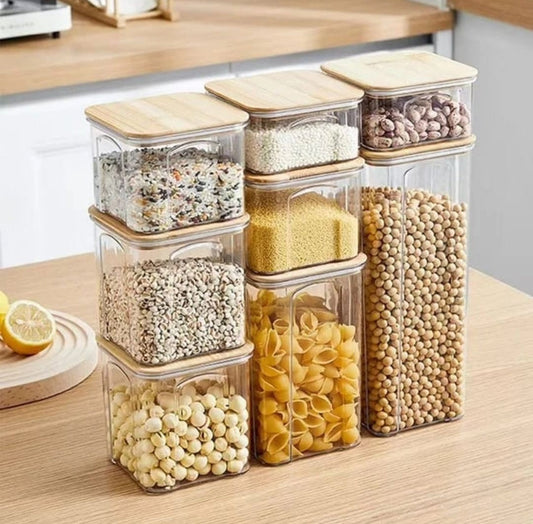 Rynx | 8 Piece Grain Container with Bamboo Lid