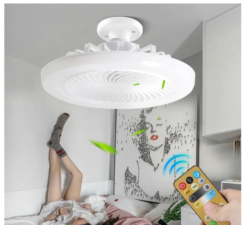 Rynx | LED Ceiling Light 360° Rotation 6500k with Fan & Remote Control