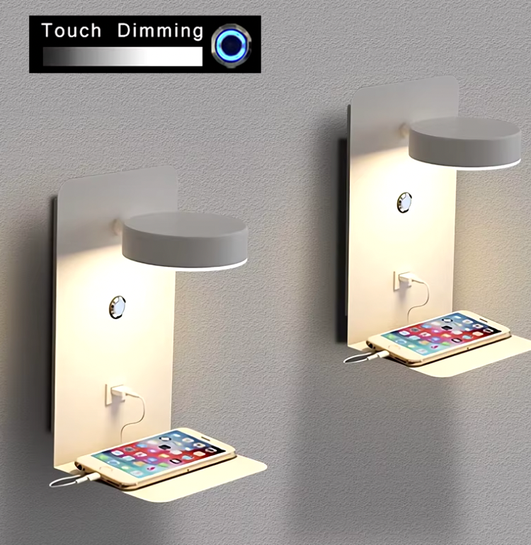 RYNX | Led Wall Lamp Multifunctional Dimmable With Usb Charger For Bedroom