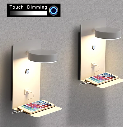 RYNX | Led Wall Lamp Multifunctional Dimmable With Usb Charger For Bedroom
