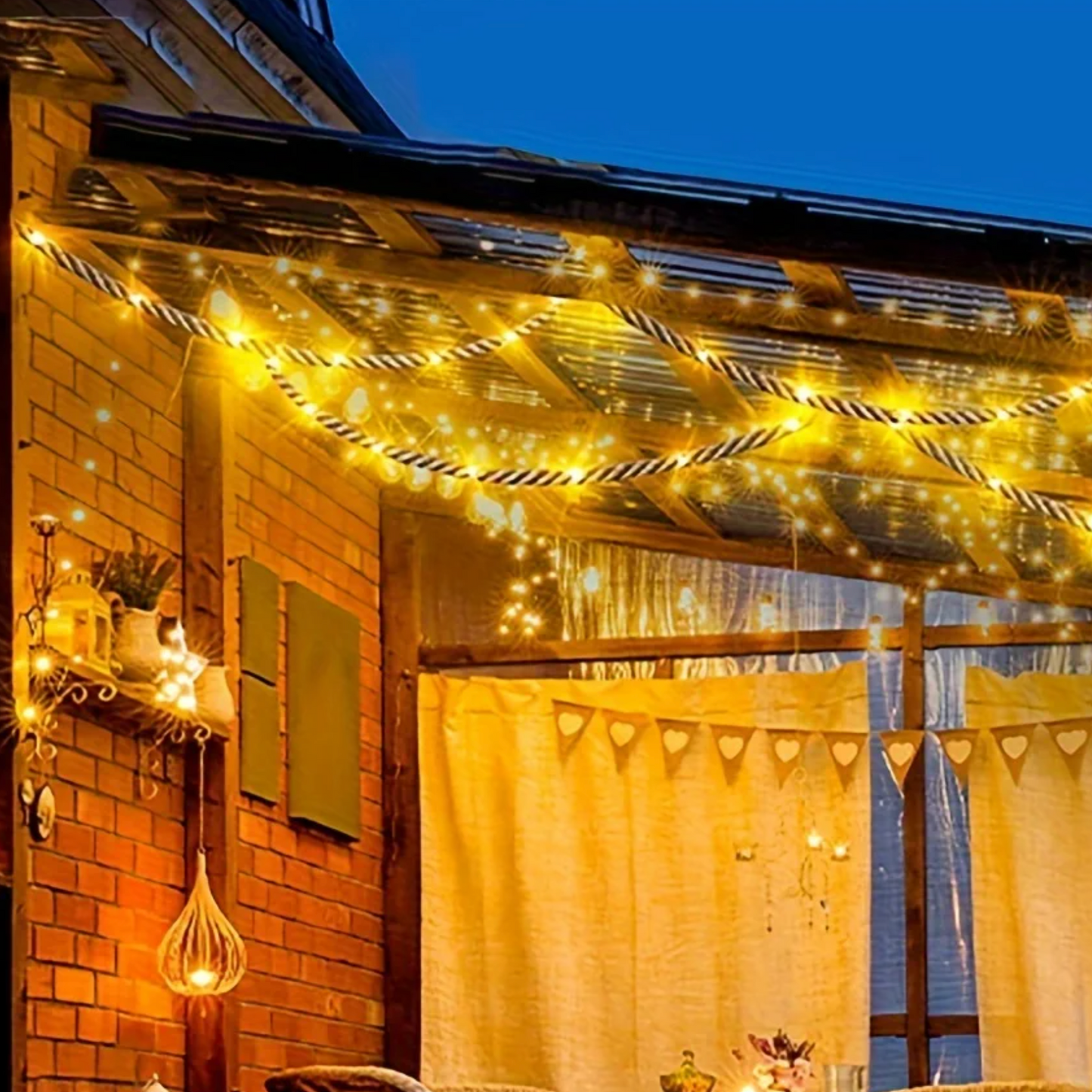 Rynx | SolarRope | Solar-powered hemp rope light | Sustainable decorative lighting for garden & terrace