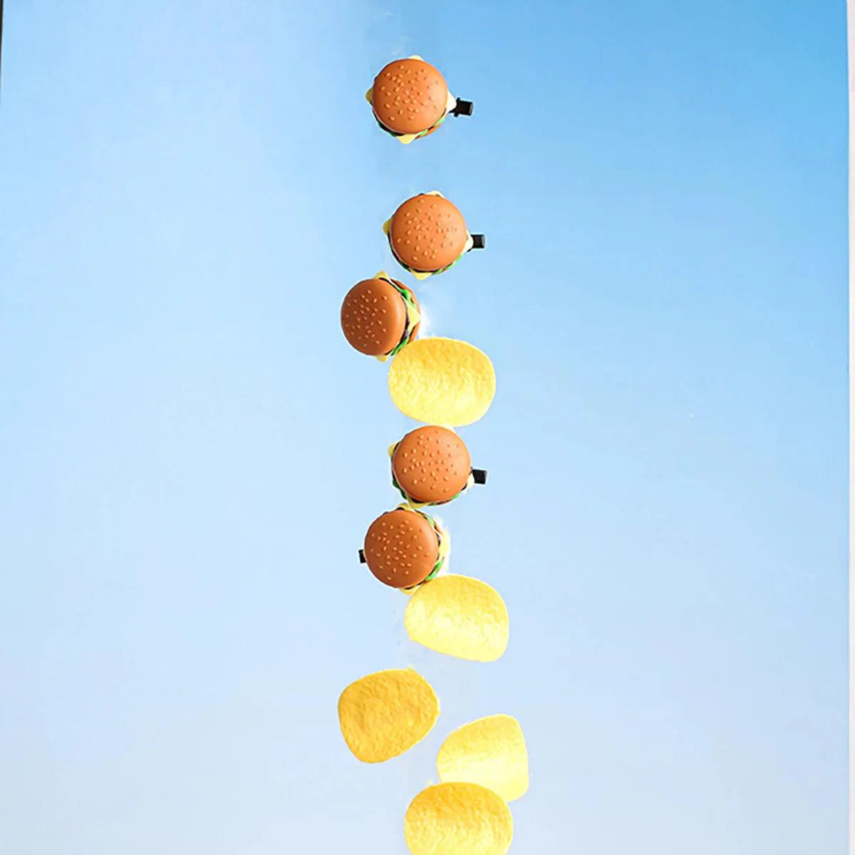 Rynx | 5-piece DIY hairpin set with cute food theme - Cute hamburger, chips, and cookie designs for kids