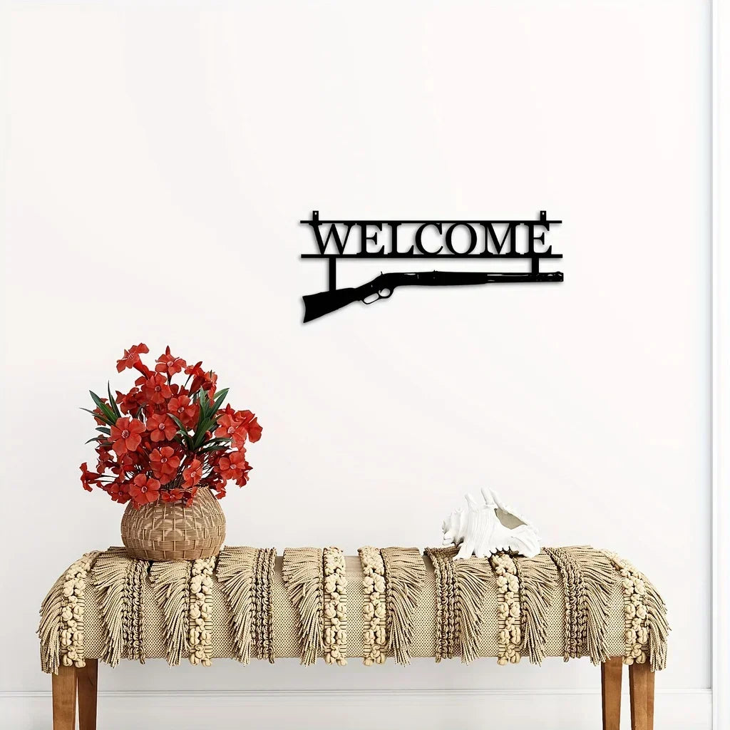Rynx | HuntArt Metal Welcome Sign | Hunting Decor | Wall Art for Home | Metal Wall Decoration