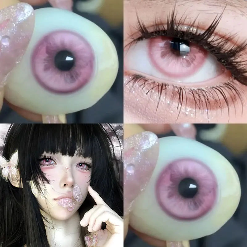 Rynx | 1Pair Lenses With Myopia Colored Contact Lenses For Big Eyes Green Blue Cosplay Pupils Degree Color Lenses Halloween