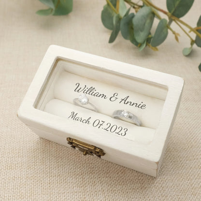 Rynx | Personalised Wedding Ring Box,Ring Box for Engagement,Ring Holder,ring box for wedding ceremonyengagement ring box