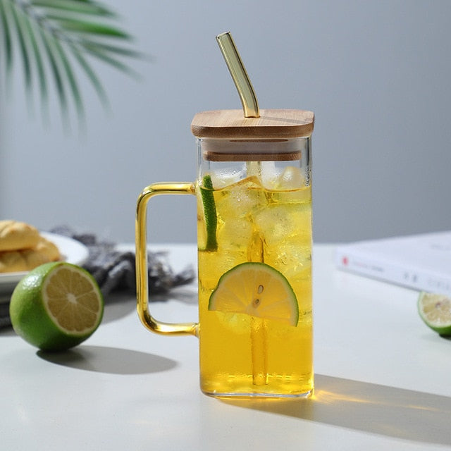 Rynx | Stylish Square Large Capacity Mug with Straw