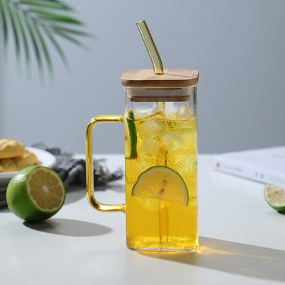 Rynx | Stylish Square Large Capacity Mug with Straw