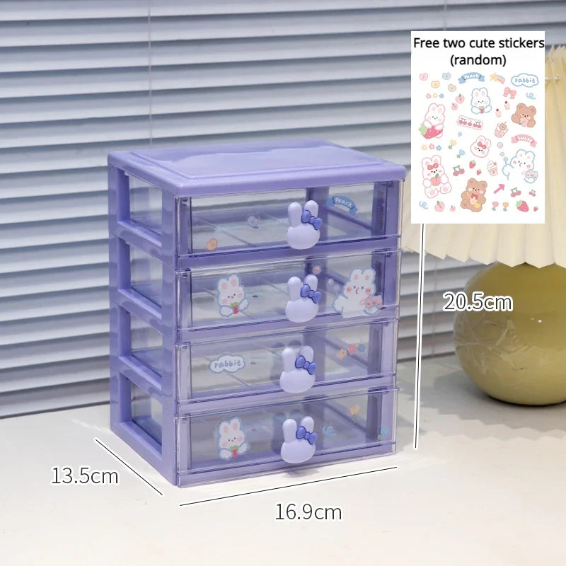 Rynx | Desk Storage Box Organizer Student Drawer Box Pen Holder Cute Office Kids Hair Accessories Stationery Rack Organizer Box