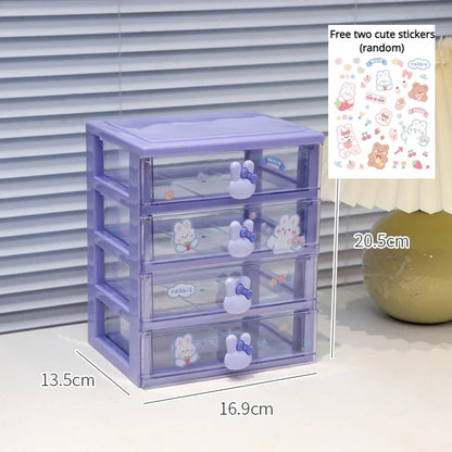 Rynx | Desk Storage Box Organizer Student Drawer Box Pen Holder Cute Office Kids Hair Accessories Stationery Rack Organizer Box