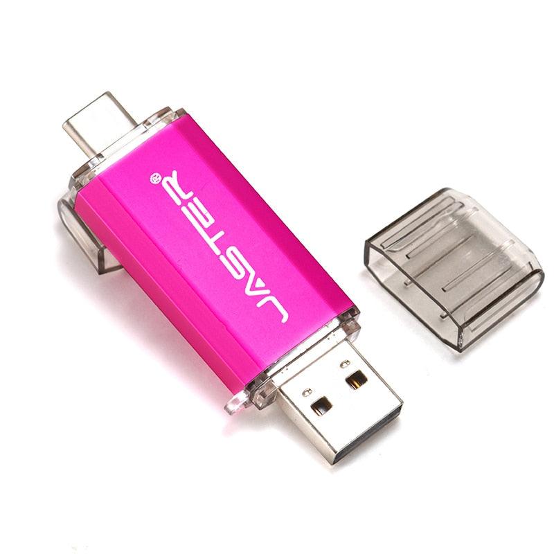 Rynx | Premium 2-in-1 Type-C USB Flash Drive - Golden Metal Design with High-Speed Data Transfer and Enhanced Security