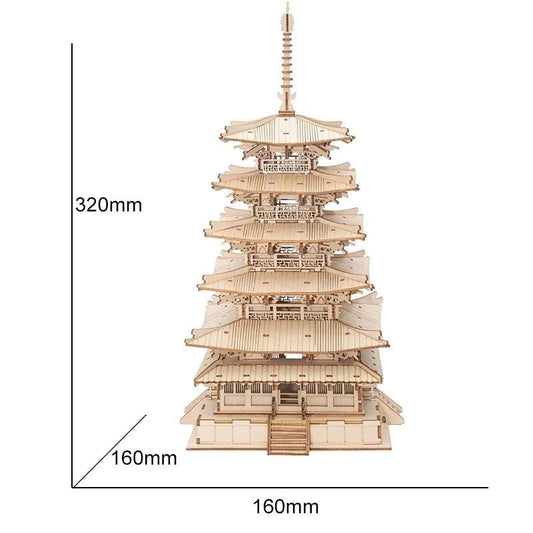 Rynx | 3D Architectural Wooden Puzzle Set: Build Big Ben, Tower Bridge & Five-Story Pagoda