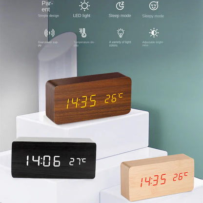 Rynx | Wood LED Smart Alarm Clock for Bedroom